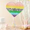 Pastel Rainbow Ombre Pull String Heart Pinata, Ideal for Birthday Party Decorations & Supplies, Quinceanera, Valentine's Day
